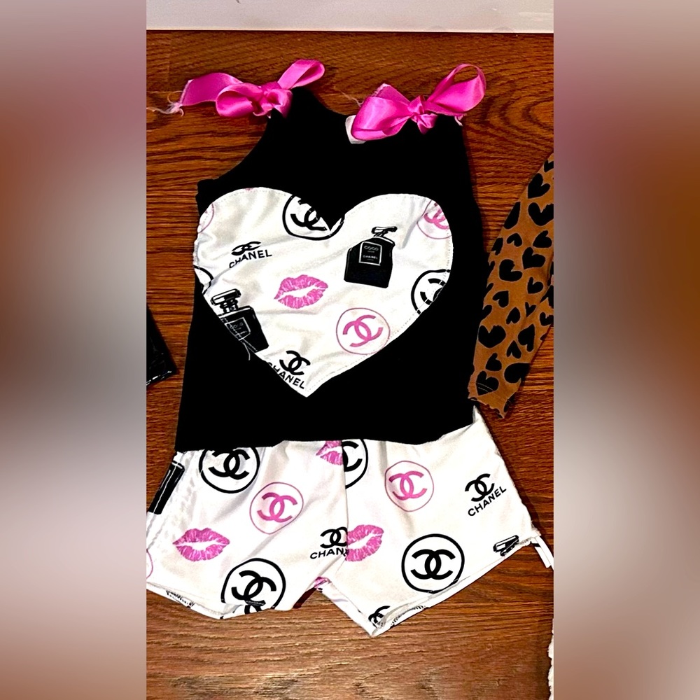 Girl toddler 24 months Chanel sleeveless tank and shorts set